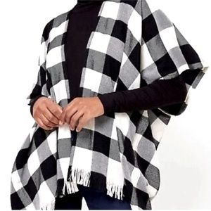 LOFT Buffalo Plaid Blanket Wrap size XS S
